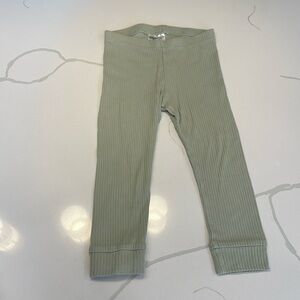 H&M organic cotton ribbed leggings olive green size 3T 🌲